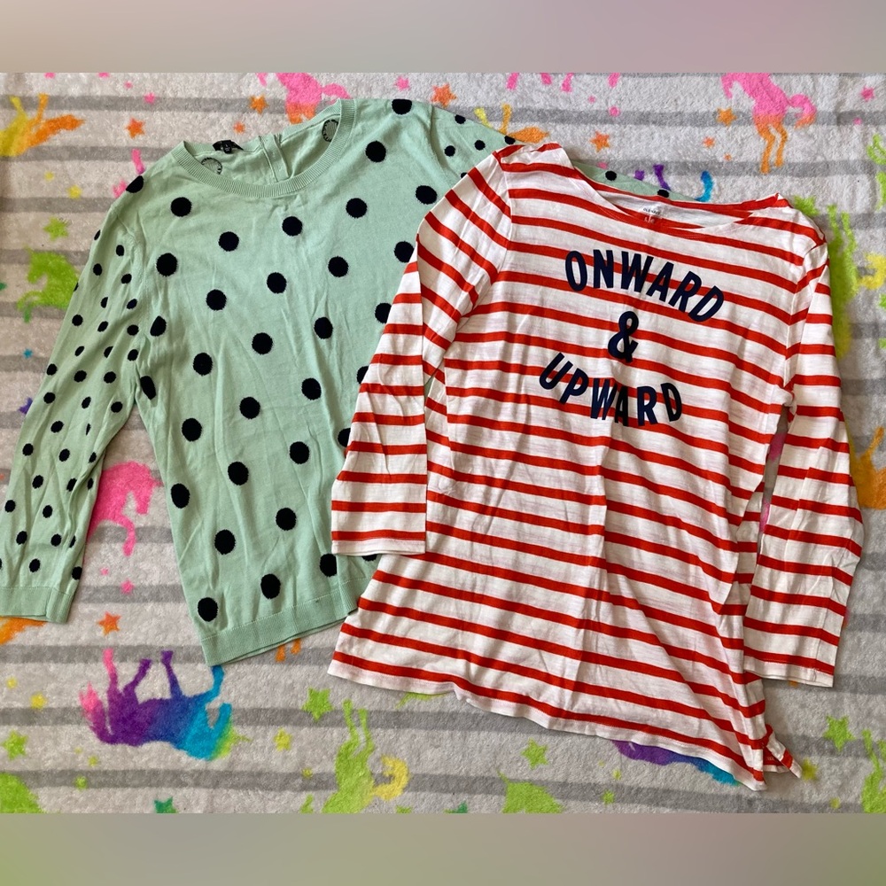 ⚫️Lot of 2 Long Sleeve Tops, Talbots and Old Navy, size Large
